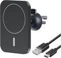 Phone Holder 30W Car Holder Wireless Charger Car Mount Magnetic Car Chargers Wireless Practical(Color:Black with Cable)