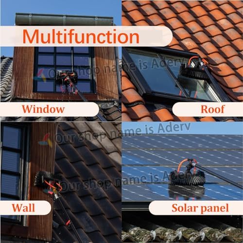Telescopic Window Cleaning Brush with 3.6-10.8M Extendable Pole Water Fed Cleaner for Conservatory Roof & Solar Panel Cleaning Perfect for High Reach Cleaning Tasks