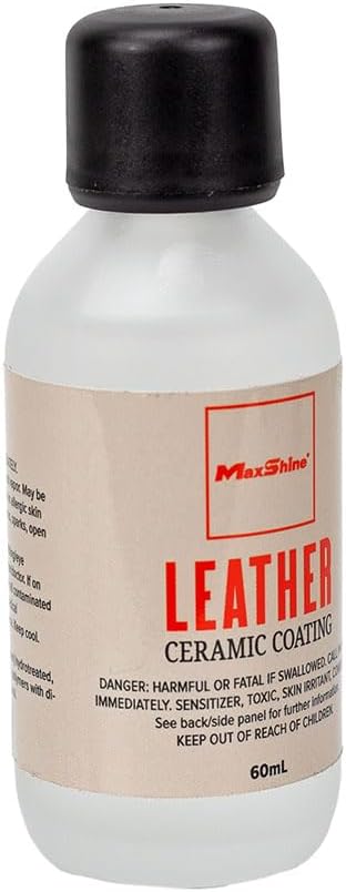 Maxshine Leather Ceramic Coating LC-01 | 60mL Single Bottle, Hydrophobic, UV Shield, Easy to Clean | Interior Protection for Car Leather & Vinyl