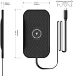 Wireless Car Charger Silicone Pad, for iPhone12/11 Pro/XS/XR/8/8Plus,15W Fast Car Wireless Charging Non-Slip Mat, for Samsung S21/S22/S23/S24/S25/Androids,80cm Cable, Black