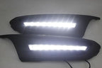iJDMTOY Xenon White LED Daytime Running Lights Compatible With Volkswagen: 2011-2014 MK6 Jetta, OEM Fit DRL Bezel Assembly Powered by (9) High Power LED Lights Each Lamp
