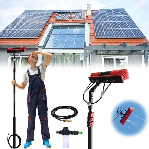 Telescopic Window Cleaning Brush - 3.6-10.8M Water Fed Pole with Soap Dispenser Perfect for Roof & High Window Cleaning Durable & Lightweight Cleaning Equipment