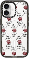 CASETiFY Impact iPhone 17 Case [Slim/Compatible with Magsafe / 8.2 ft. 4X Military Grade Drop Protection] - Metallic Rose - Clear Black
