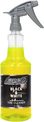 LANE'S Black and White Tire Cleaner- Tire Cleaner, Cleaning Tire Spray, Strong Tire Cleaner - Formulated Cleaning Strength, Restores Rubber to Black, Fast Acting Tire Cleaner- 32 OZ