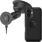 Quad Lock Heavy Duty Suction Car Phone Mount with MAG Phone Case and MAG Wireless Charging Head for iPhone 16
