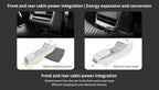 JOWUA Under Screen Invisible Station for Tesla New Model Y 2025 Model 3 Highland (2024+), Include 3 Ports Power HUB, Portable LED Light,