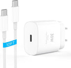 iPhone 17 16 15 Charger Fast Charging 10FT Cable, 30W USB C Charger Block for i Phone 15 16 16e 17 Air Plus Pro Max/iPad Pro/AirPods, PD USBC Power Adapter Wall Plug & Long Type C to C Cord
