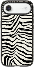 CASETiFY Impact iPhone Air Case [Slim/Compatible with Magsafe / 8.2 ft. 4X Military Grade Drop Protection] - Zebra Stripe- Back to Black - Clear Black