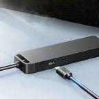 SEWACC USB Hub Ports High-Speed Data Splitter with Auxiliary Power Input Cable for Accessories Supports Dual SSD Compatible with Mouse Keyboard for Desktop Laptop