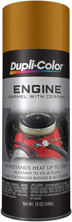 Dupli-Color DE1604 Engine Enamel Spray Paint with Ceramic - Universal Gold - 12 oz Aerosol Can