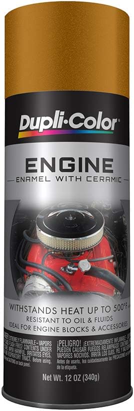 Dupli-Color DE1604 Engine Enamel Spray Paint with Ceramic - Universal Gold - 12 oz Aerosol Can
