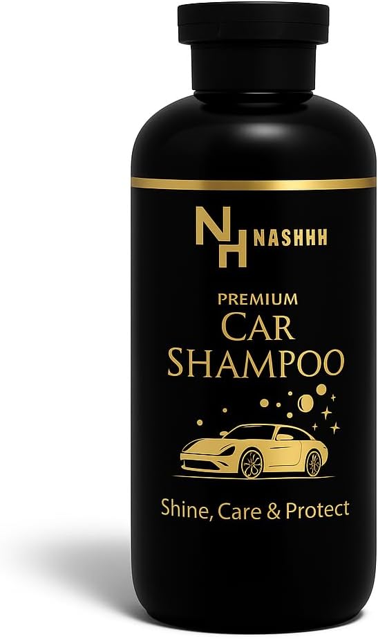 NASHHH Car Wash Shampoo for Auto Detailing Deep Cleansing, Glossy Shine High-Suds pH-Balanced Foaming Soap Safe for Wax & Sealants, Works with Foam Cannons & Bucket Wash 300 ml (Pack of 1) Black