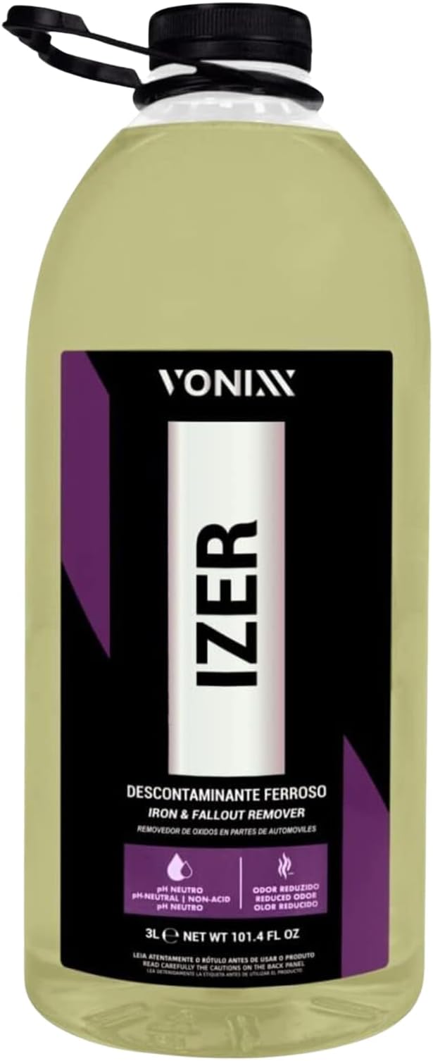 Vonixx Izer Iron Remover| pH-Neutral, Non-Acidic Formula | Easy Application | Reduced Odor Formula | Keep Your Vehicle Looking Like New | Car Detailing Supplies | 101.4 fl oz (3L)