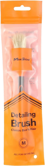 Maxshine Medium #12 Universal Detailing Brush – Classic Boar’s Hair Bristles, Soft & Durable – Professional Brush for Interior, Exterior, Leather Seats, Engine Bay & Wheels