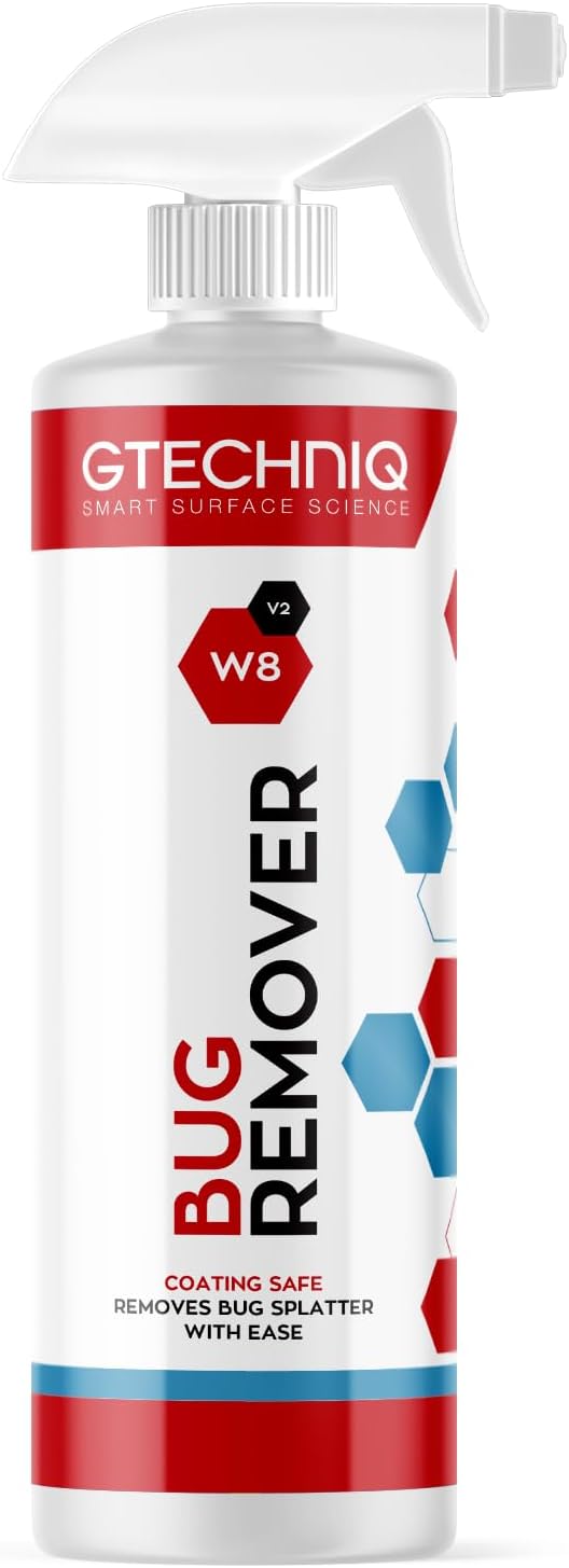 Gtechniq - W8 Bug (Splatter) Remover - Easily and Safely Remove Bug Splatter Without Aggressive Ingredients, Safe on Existing Coatings, Neutral Formula (1 Liter)