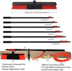 Teles Water Fed Pole Kit 12 36ft Aluminum Window Cleaning Brush & Hose Outdoor Solar Panel Cleaner Efficient Window Washing Tool for Solar Maintenance & Exterior Cleaning