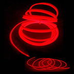MaxLax Red EL Wire Car Interior LED Kit - 16.4ft Flexible neon-Style Wire with 12V Fused Power Supply. Features 6mm Reinforced Edge for Easy auto Installation
