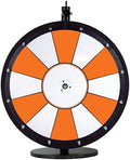 Dual and Triple Color Tabletop Dry Erase Prize Wheel – 18 Inch Desktop Spinning Wheel, Durable Wood, Balanced for Fair Odds, Trade Show Booth Raffle, Fundraiser, Baby Shower (Orange, 18")