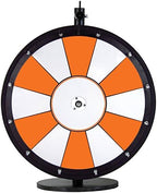 Dual and Triple Color Tabletop Dry Erase Prize Wheel – 18 Inch Desktop Spinning Wheel, Durable Wood, Balanced for Fair Odds, Trade Show Booth Raffle, Fundraiser, Baby Shower (Orange, 18")