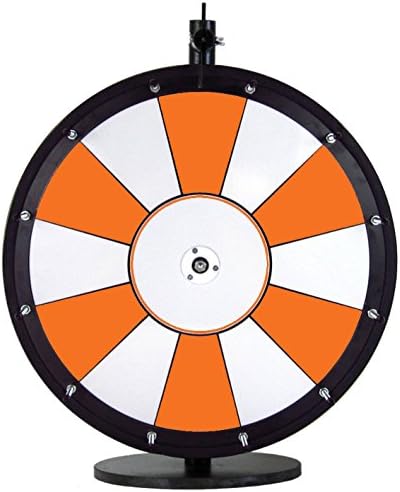 Dual and Triple Color Tabletop Dry Erase Prize Wheel – 18 Inch Desktop Spinning Wheel, Durable Wood, Balanced for Fair Odds, Trade Show Booth Raffle, Fundraiser, Baby Shower (Orange, 18")