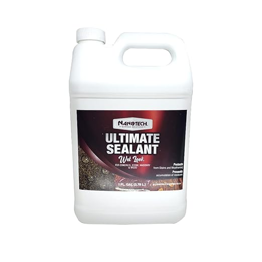 Nanotech Solutions Ultimate Sealant Wet Look- High Gloss Clear Sealer, Water Repellent Coating for Concrete, Masonry, Natural Stone, Slate Tile- UV Resistant, Water-Based, Indoor Outdoor (5 Gal.)