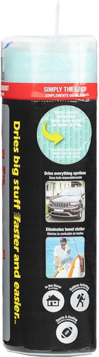 CleanTools The Absorber XL 18" x 29" - Synthetic Premium Drying Chamois Cloth for Cars and Trucks - Super Absorbent, Scratch-Free and Washable (Aqua)