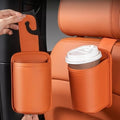 2-Pack Cup Holders for Car Seat Back Premium Nappa Leather Organizer with Drink Holders Easy Install for Families & Road Trips (Orange)