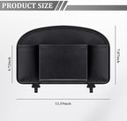 Car Back Seat Organizer, Leather 4-in-1 Seat Back Hanging Storage Bag with Tissue Box, 2 Cup Holder & Hook, Multi-Purpose Backseat Organizer Pocket for Hold Phone Drink, Universal Fit (Black)