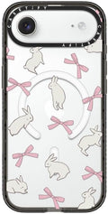 CASETiFY Impact iPhone Air Case [Slim/Compatible with Magsafe / 8.2 ft. 4X Military Grade Drop Protection] - Rabbit Ribbon - Clear Black
