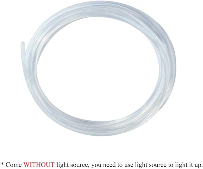 AKEPO Ф0.12in(3mm)*16.4ft(5m) PMMA Plastic Side Glow Cable for Optical Fiber Light, Fiber Optic Lighting Decoration for Car Home Use Fiber Optic Light