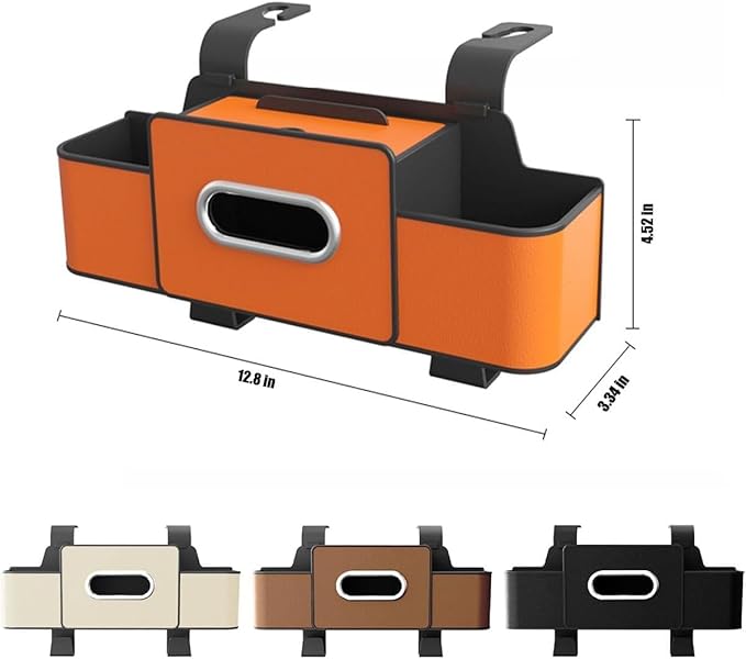 Car Organizers and Storage Box Behind Seat, Large Car Seat Back Organizer for Hold Phone, Drinks, Handbag, Universal Fit for Suv/Sedan (Orange, 2pcs)