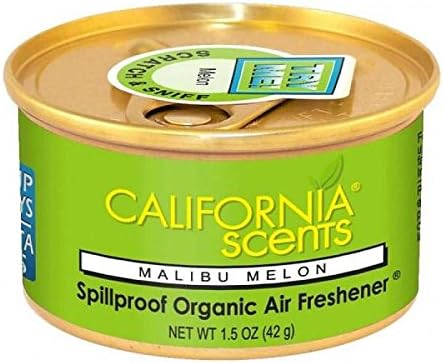 California Scents Spillproof Organic Air Freshener, Malibu Melon, 1.5 Ounce Canister (Pack of 18)