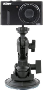 Delkin Devices Fat Gecko Mini Suction Camera Mount - Powerful Suction Cup Camera Mount for Car, Motorcycle, Desk, Window | Secure and Adjustable Action Camera Holder for Video Recording