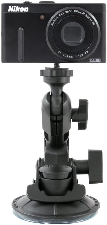 Delkin Devices Fat Gecko Mini Suction Camera Mount - Powerful Suction Cup Camera Mount for Car, Motorcycle, Desk, Window | Secure and Adjustable Action Camera Holder for Video Recording