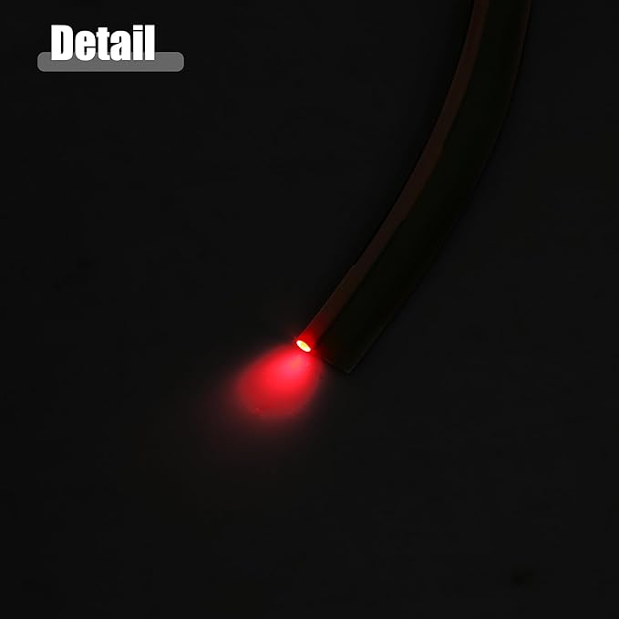 ACROPIX 3mm 0.12" 3.5m 11.48ft Universal Skirt Side Glow Optic Fiber Cable Car Light Decoration Black - Pack of 1
