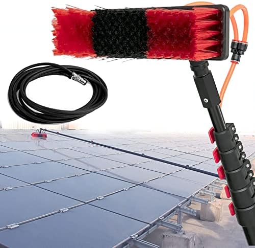 Telescopic Window Cleaning Brush - Extendable Water Fed Pole for Solar Panel & Conservatory Roof Cleaning - Outdoor Washing Equipment with Durable Brush Head