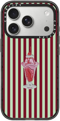 CASETiFY Impact iPhone 17 Pro Case [Slim/Compatible with Magsafe / 8.2 ft. 4X Military Grade Drop Protection] - Stripy Sundae - Clear Black