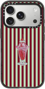 CASETiFY Impact iPhone 17 Pro Case [Slim/Compatible with Magsafe / 8.2 ft. 4X Military Grade Drop Protection] - Stripy Sundae - Clear Black