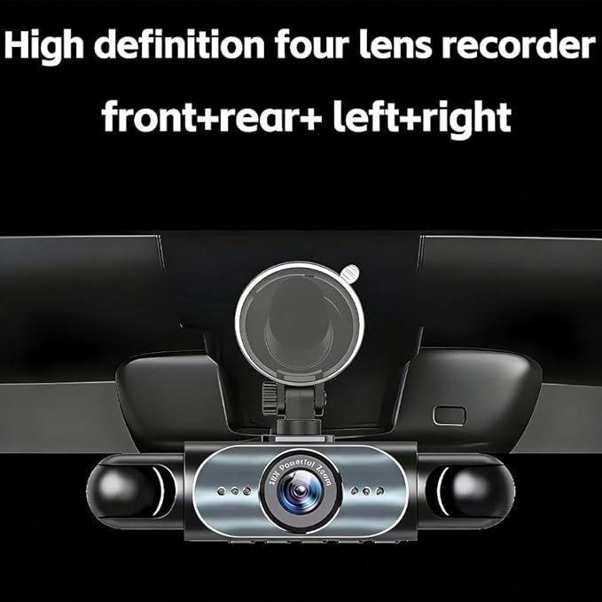 Wireless Dash Cam Front and Rear Camera System,360° 4 Channel Dash Cam 1080p Full View Car Dashcam System,Night Vision,Loop Recording,Parking Monitor,for Taxi,Fleet,Family Vehicles