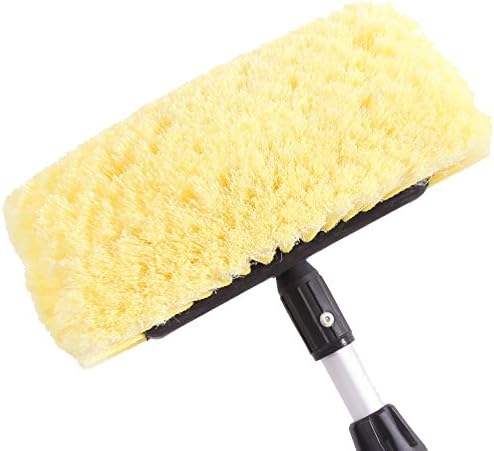 CARCAREZ 10" Car Wash Brush Head with Soft Bristle for Auto RV Truck Boat Camper Exterior Washing Cleaning, Yellow (1, 10" PRO MAX)