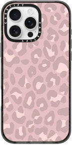 CASETiFY Impact Case for iPhone 16 Pro Max [8.2ft 4X Military Grade Drop Protection/Compatible with Magsafe] - Dusty Pink Leopard - Pale Petal - Clear Black
