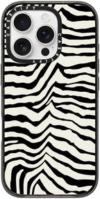 CASETiFY Impact Case for iPhone 16 Pro [8.2ft 4X Military Grade Drop Protection/Compatible with Magsafe] - Zebra Stripe- Back to Black - Clear Black