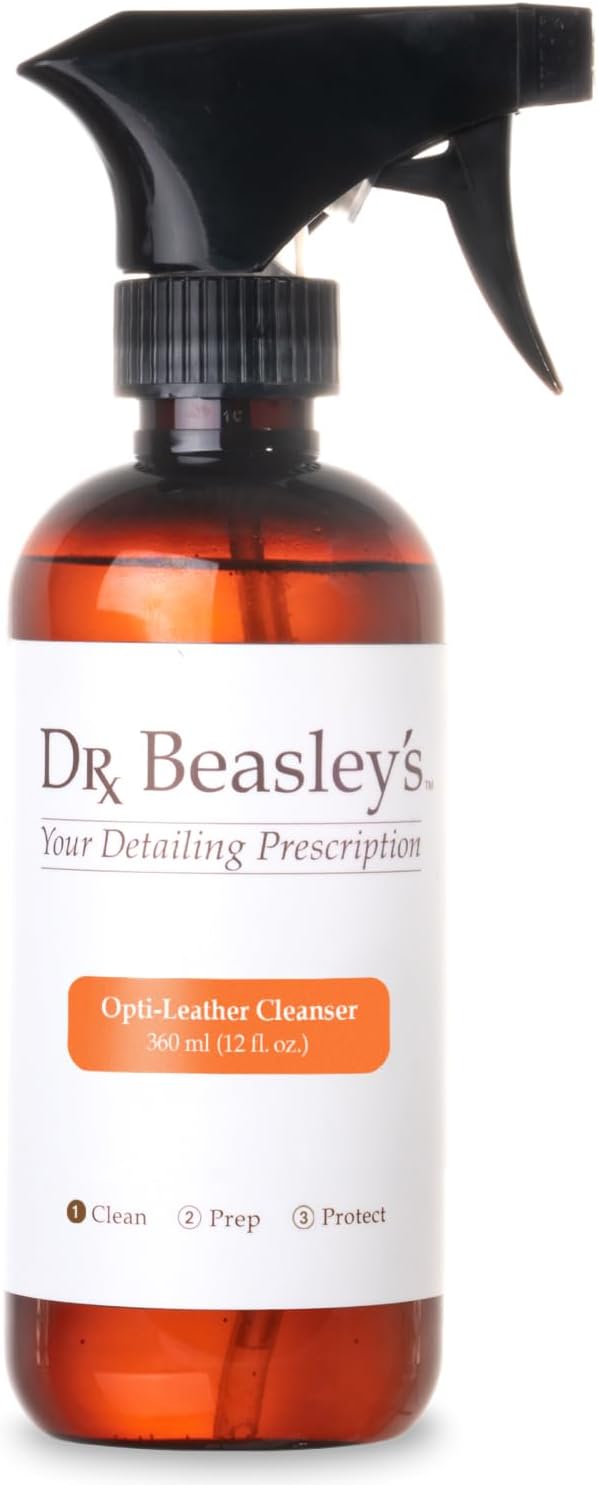 Dr. Beasley's I13T12 Opti-Leather Cleanser - 12 oz. Removes Stains and Dirt, Safe for All Leather Types, Ideal for Car, Home, and Office Use