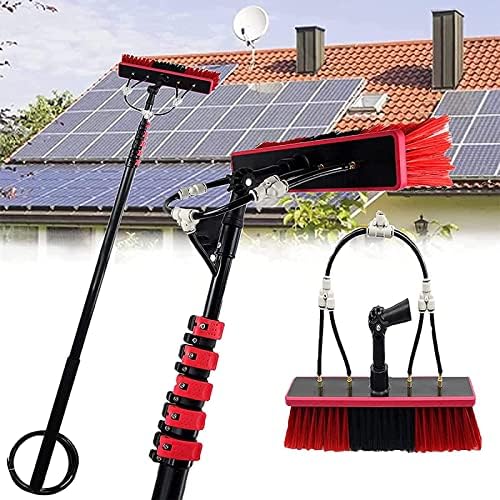 Telescopic Window Cleaning Kit: 3.6-10.8M Extendable Brush & Squeegee Water Fed Pole for Roof Glass Solar Panel Cleaning - Ideal Outdoor Cleaning Tool