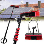 Telescopic Window Cleaning Kit: 3.6-10.8M Extendable Brush & Squeegee Water Fed Pole for Roof Glass Solar Panel Cleaning - Ideal Outdoor Cleaning Tool