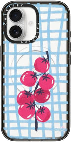 CASETiFY Impact iPhone 17 Case [Slim/Compatible with Magsafe / 8.2 ft. 4X Military Grade Drop Protection] - Tomatoes - Clear Black