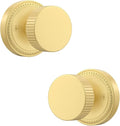 Asidrama 4 Pack Brushed Gold Dummy Door Knob, Non-Turning Decorative Door Lever with Door Knobs for Closet, French Double Doors, Pantry & Interior Push/Pull Use