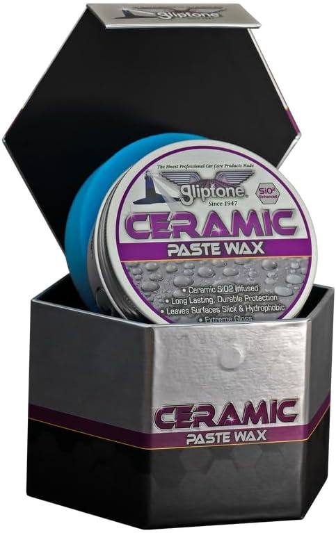 Gliptone Ceramic Paste Wax - Premium Carnauba & SiO2 Hybrid Wax - Deep Gloss, Hydrophobic Shine, Long-Lasting Protection, Easy On/Off, Safe for All Paint Finishes, Made in Small Batches