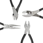 Amazon Basics Pliers Set, Hand Tools for Precision, Cutting Wire Cutter with Needle Nose and Diagonal, Quality Tool Set for Home Maintenance, Set of 4, Black and Silver