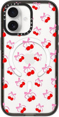 CASETiFY Impact iPhone 17 Case [Slim/Compatible with Magsafe / 8.2 ft. 4X Military Grade Drop Protection] - Cherries Jubilee - Clear Black